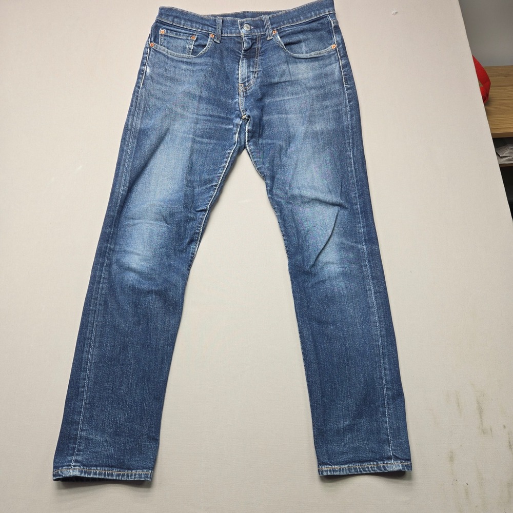 Levi's Jeans 502 Regular Taper Big E Blue Denim Mens 31x32 Stretch Casual Modern